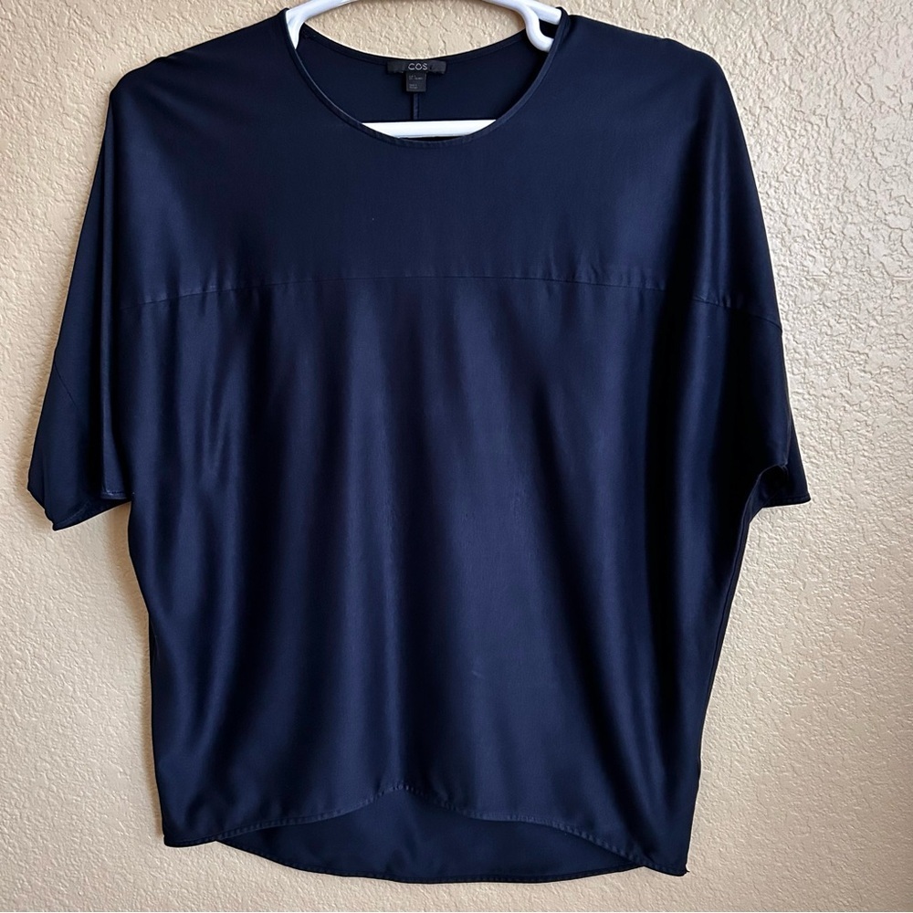 COS Relaxed Fit Short Sleeve Navy Top